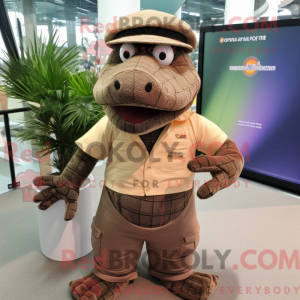Mascot character of a Brown...
