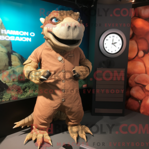 Mascot character of a Brown...