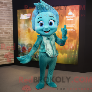 Mascot character of a Cyan...