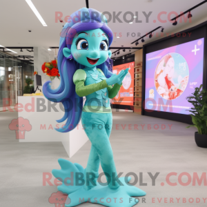 Mascot character of a Cyan...