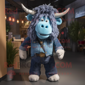 Blue Yak mascotte kostuum...