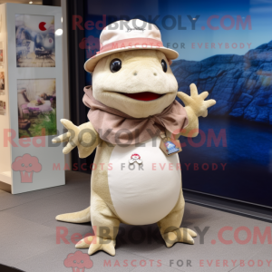 Mascot character of a Beige...