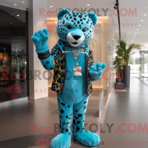 Mascot character of a Cyan...