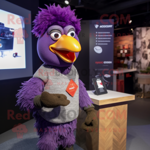 Purple Rooster mascotte...