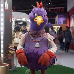 Purple Rooster mascotte...