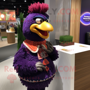 Purple Rooster maskot...