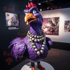 Purple Rooster maskot...
