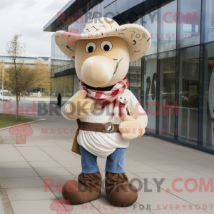 Mascot character of a Beige...