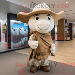 Mascot character of a Beige...