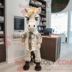 Mascot character of a Beige...
