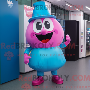 Maskot karakter af en Cyan...