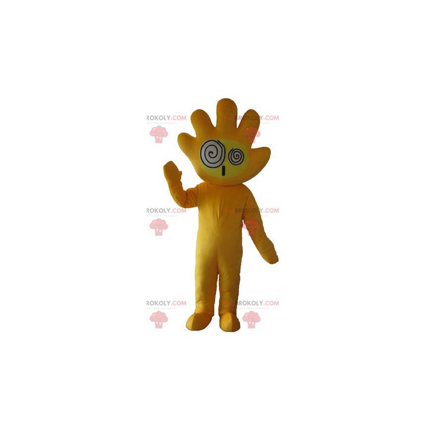 Mascotte de main jaune géante et rigolote - Redbrokoly.com