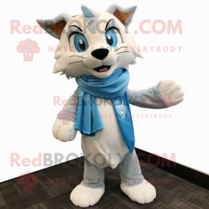 Sky Blue Lynx maskot kostym...