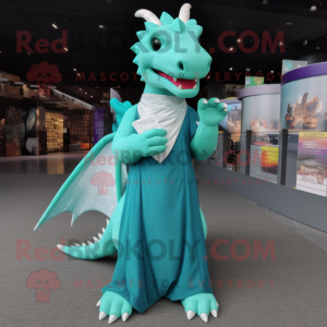 Cyan-Drachen Maskottchen...