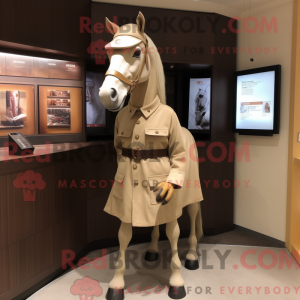 Maskotkarakter af en beige...