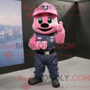 Maskottchen eines Pink Navy...