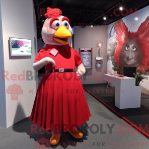Maskot-karakter av en rød...