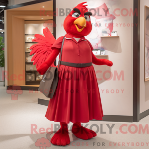Maskot-karakter av en rød...