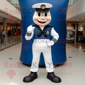 Navy Acrobat mascot costume character dressed with a Suit Pants and Gloves
