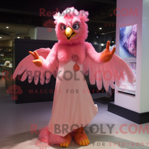 Maskotkarakter af en Pink...