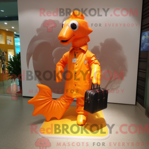 Maskotkarakter af en orange...