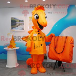 Maskotkarakter af en orange...