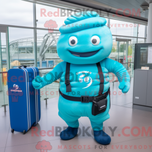 Mascot character of a Cyan...