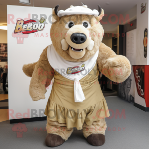 Beige Bison mascotte...