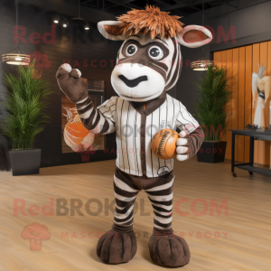 Rust Zebra maskot kostume...