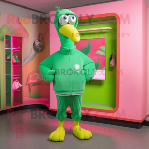 Lime Green Flamingo maskot...