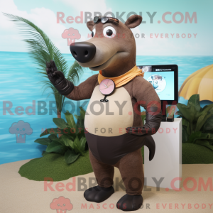 Mascot character of a Brown...
