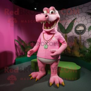 Rosa krokodille maskot...
