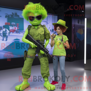 Postava maskota Lime Green...