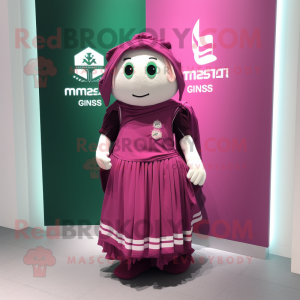 Magenta Maskottchen Kostüm...