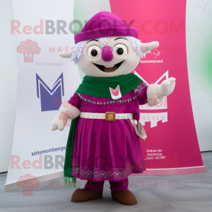 Magenta Maskottchen Kostüm...