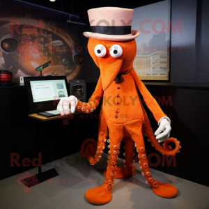 Orange Octopus maskot...