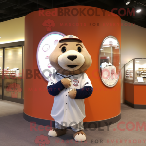 Mascot character of a Beige...