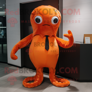 Orange Octopus maskot...