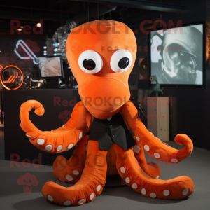 Orange Octopus maskot...