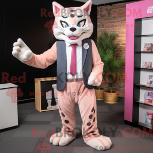 Maskotkarakter af en Pink...