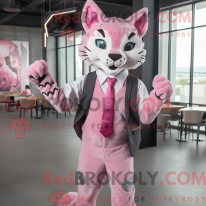 Maskotkarakter af en Pink...