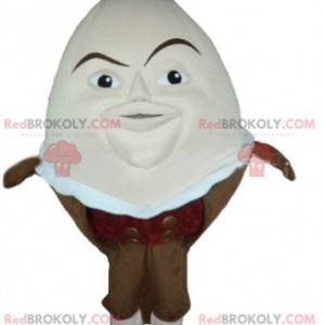 Mascot huevo gigante en una huevera marrón - Redbrokoly.com