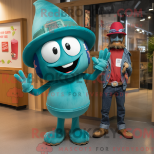 Mascot character of a Teal...