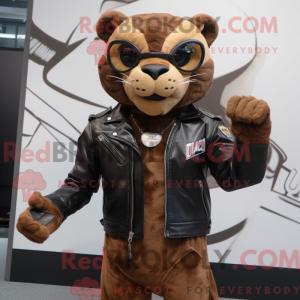 Maskotfigur af en brun Puma...