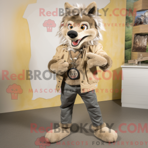 Mascot character of a Tan...