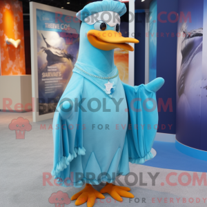 Mascot character of a Cyan...