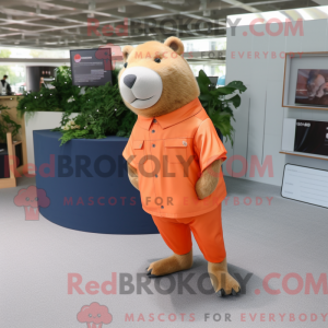 Maskot-karakter av en Peach...