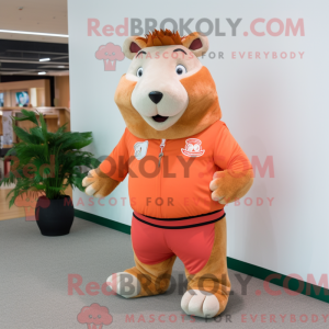 Maskot-karakter av en Peach...