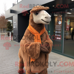 Mascot character of a Brown...