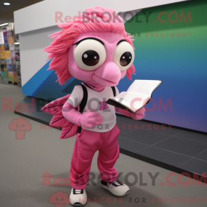 Mascot character of a Pink...